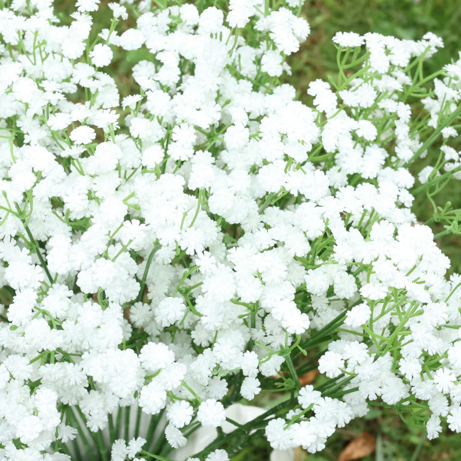White Baby Breath Flowers Artificial Fake Real Touch Wedding Garden 12 PCS
