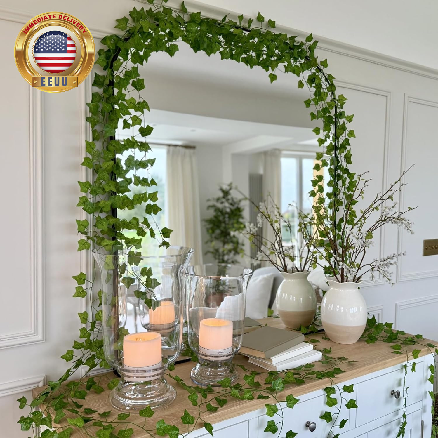 12 Pack 84Ft Artificial Ivy Garland, Fake Vines UV Resistant Greenery Leaves Fak