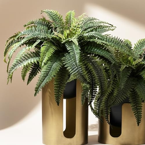 Artificial Boston Ferns, Fake Faux Fern Plants 45 Inch 2 2-Pack (45in) Green