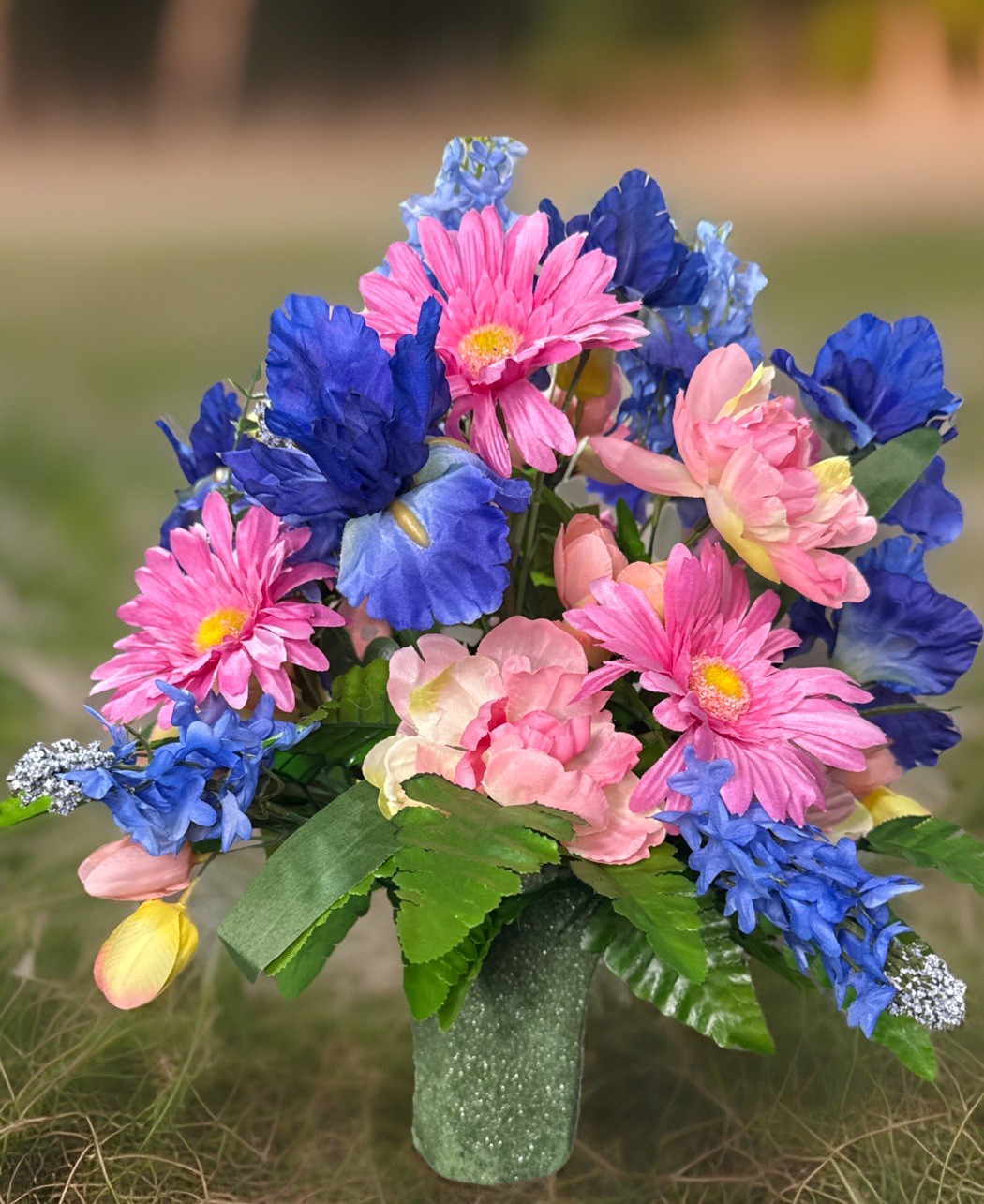Cemetery Flowers Sympathy Grave Flowers Artificial Arrangement Memorial Tribute