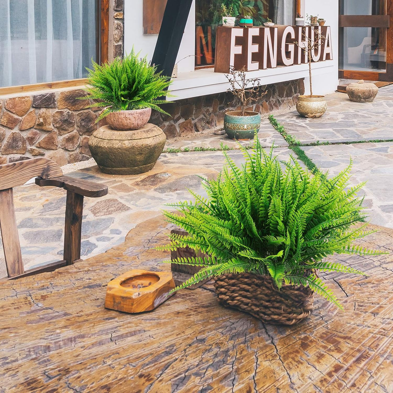 8 Pcs Fake Fern Outdoors – Ferns Artificial Plants for Outdoor Ferns Lifelike Bo