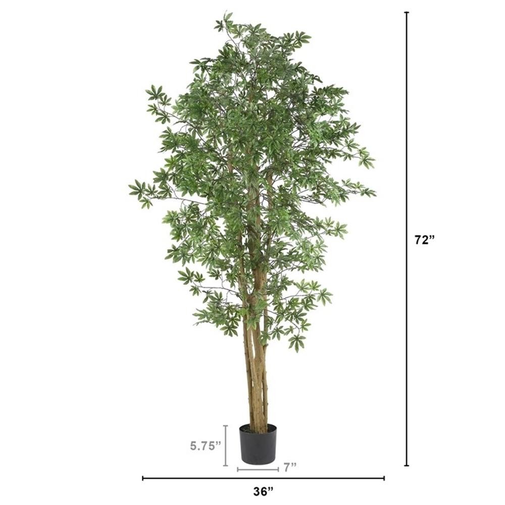 Pemberly Row 72″ Japanese Maple Silk Tree with 924 Leaves in Green/Black