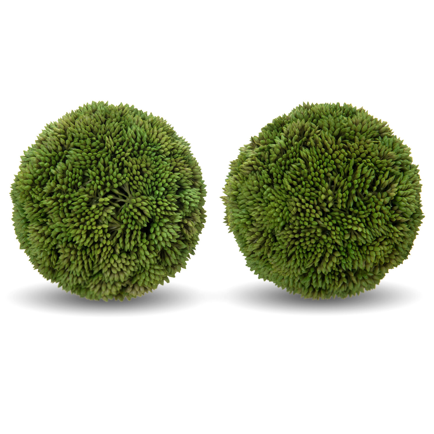 MyGift Set of 2 Lifelike 4 Inch Green Boxwood Ball Topiary Artificial Foliage