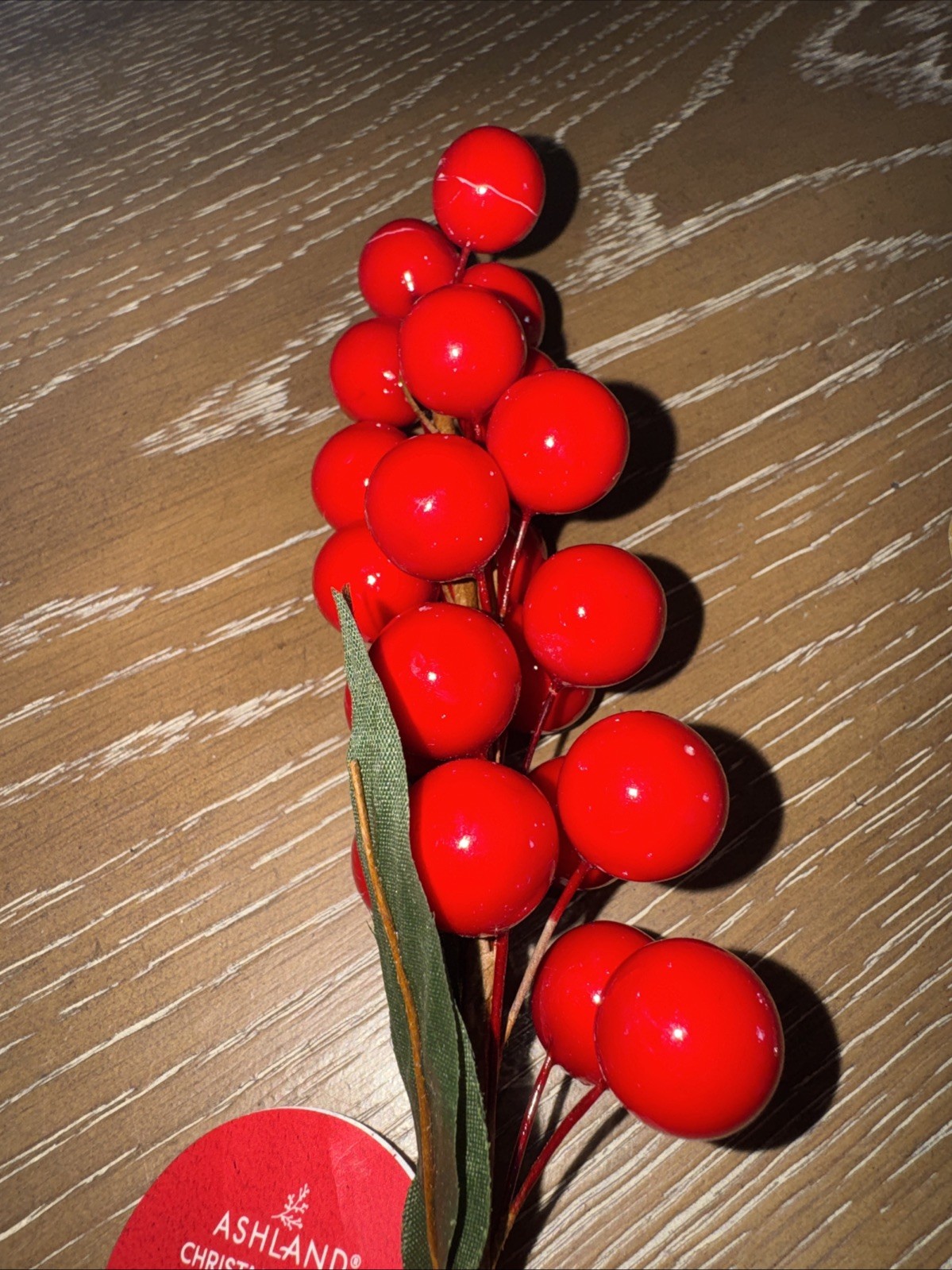 Christmas Berries Red Stem and Glitter Garland Picks NWT