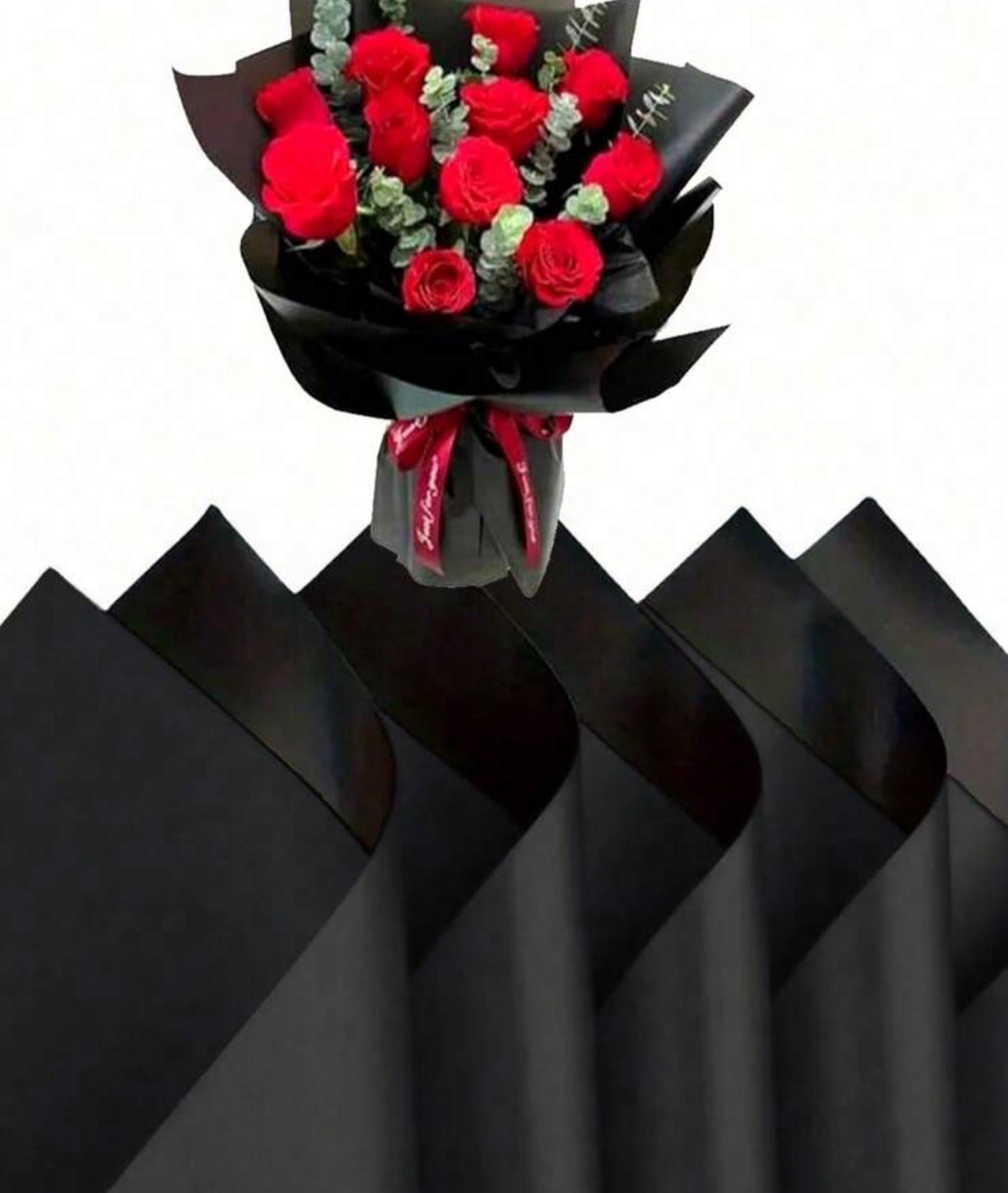 Black Wrapping Korean Paper Sheet for Floral Arrangements, Bouquet, Gift.