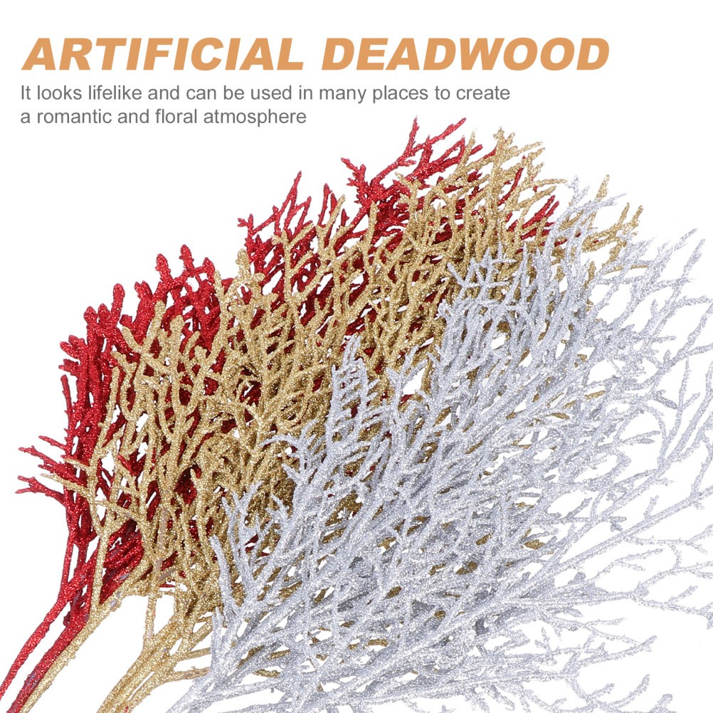 12Pcs Reusable Artificial Deadwood Branches for Xmas Decoration Assorted Color