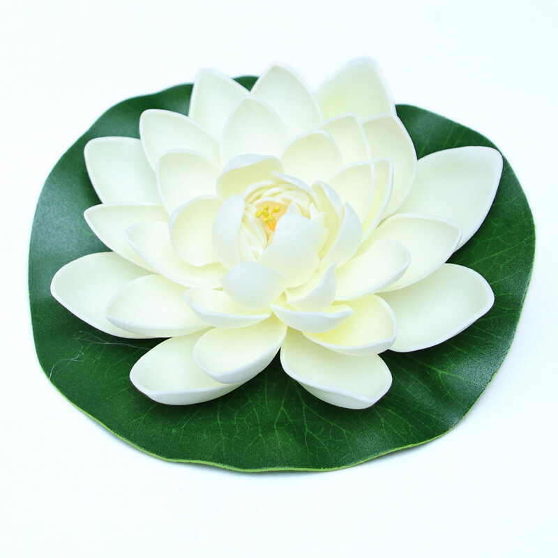 Floating Lotus Artificial Flower Home Garden Pool Decoration Fake Plant Decor
