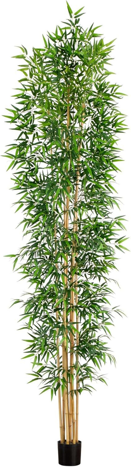 12Ft Artificial Bamboo Tree with Natural Bamboo Trunks for Home Decor