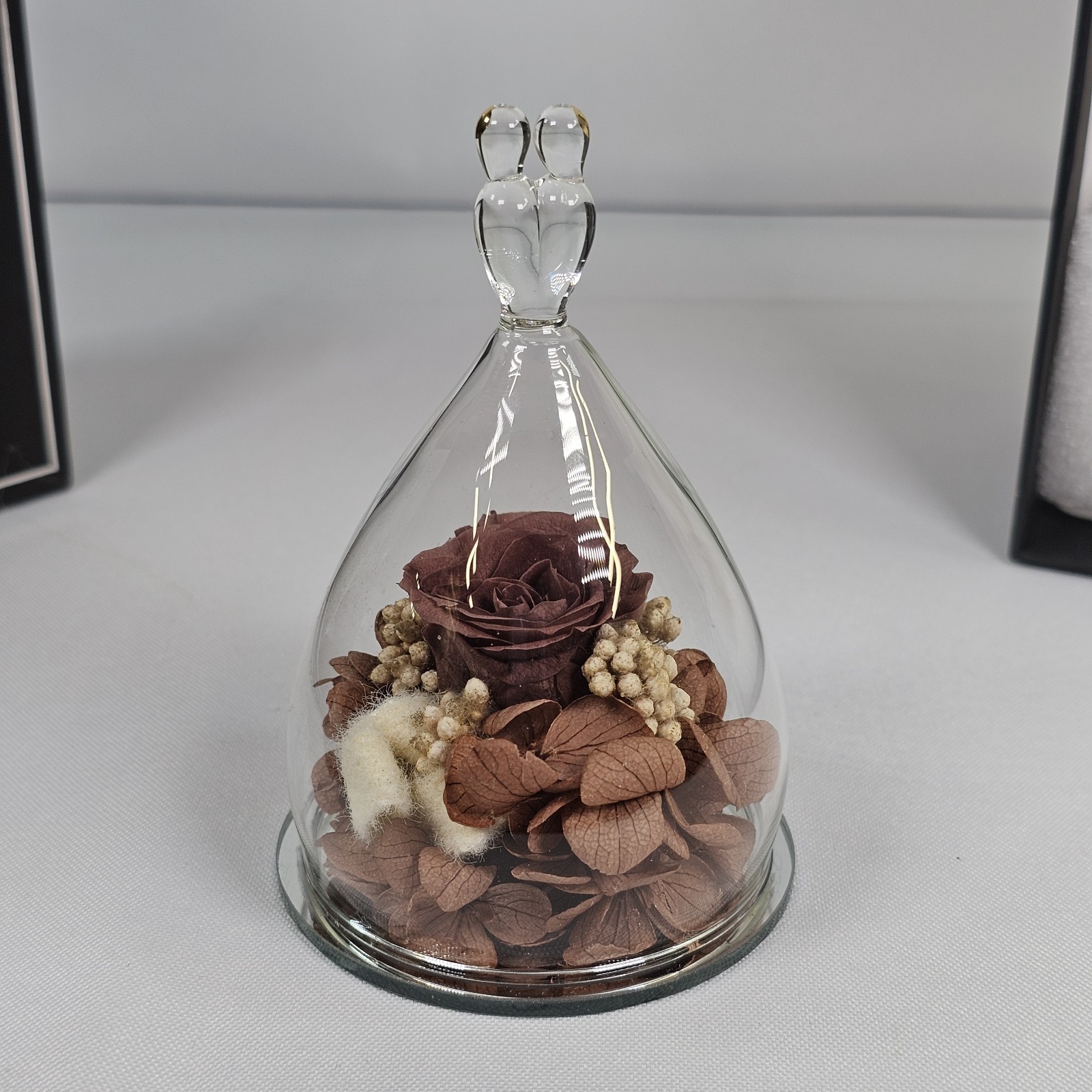 New Hoomna Zodiac Gemini Forever Rose Gift Preserved Real Rose Glass Valentines