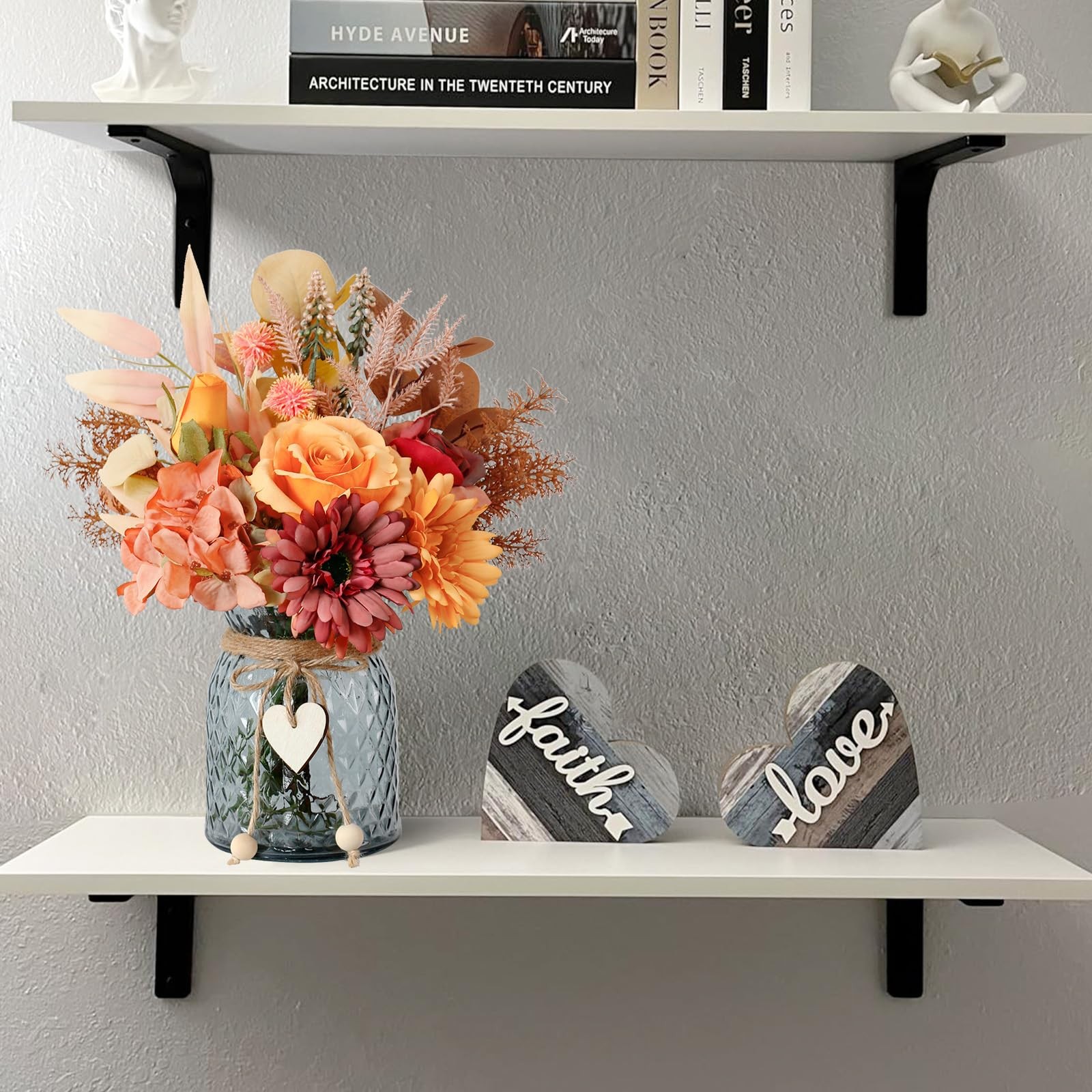 Fake Fall Flowers in Vase,Fall Silk Flower Arrangements,Fall Centerpieces for…