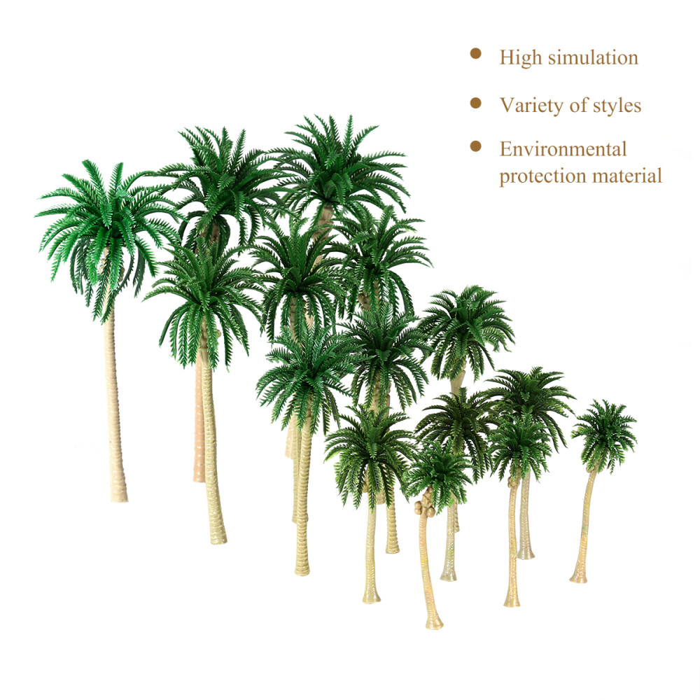 15PC Landscape Model Tree Scenery Model Coconut Palm Trees HO N Z Scale