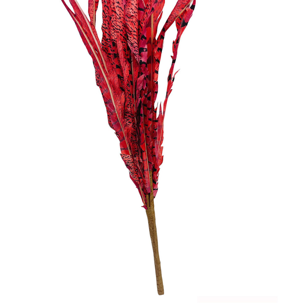24″ Burgundy Faux Feather Spray Feather Bush Christmas Decor Flower Arrangements