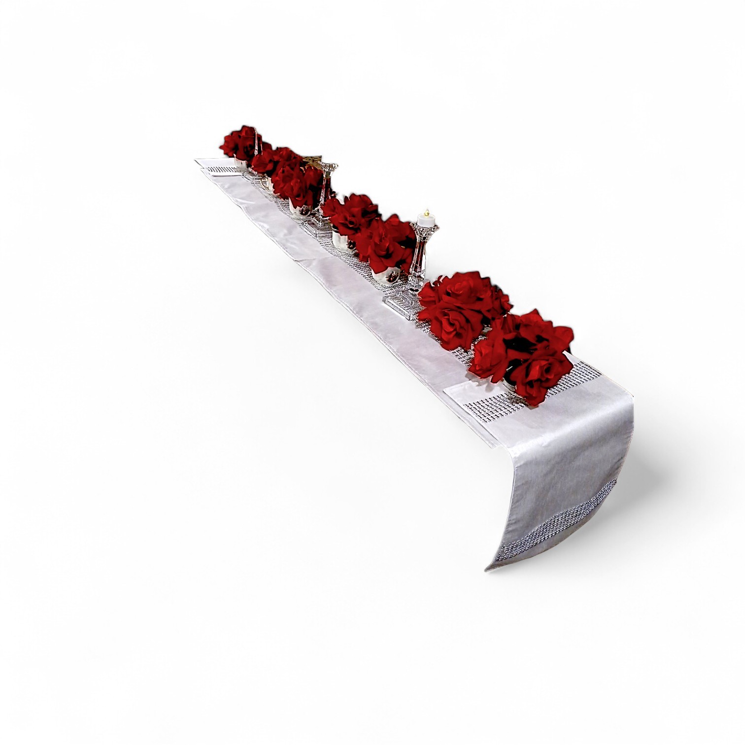 Red Rose Floral Arrangement Tea Cup POP-IN Romantic Elegant Wedding Holiday LOVE