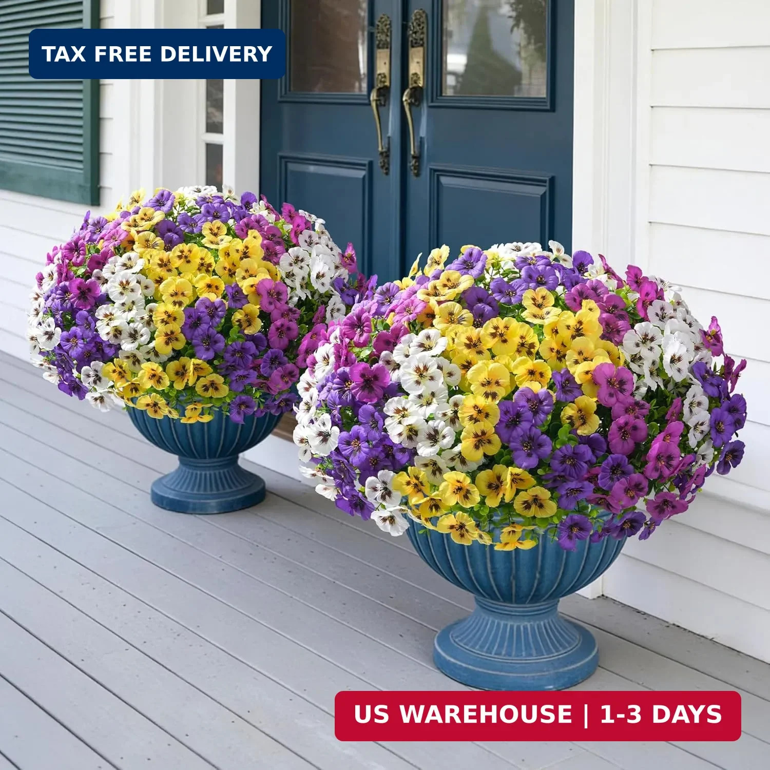 Ivydale 20PCS Artificial Fake Pansy Flowers for Outdoors Spring Sumer Decor, Fau