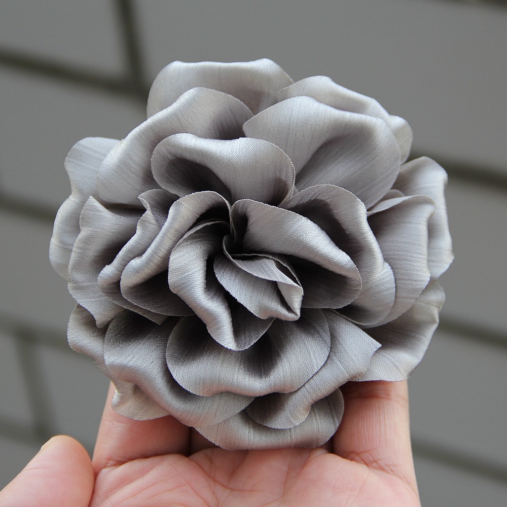 10cm Fashion Handmade Fabric Rose Flower for Women Accessories Wedding Party
