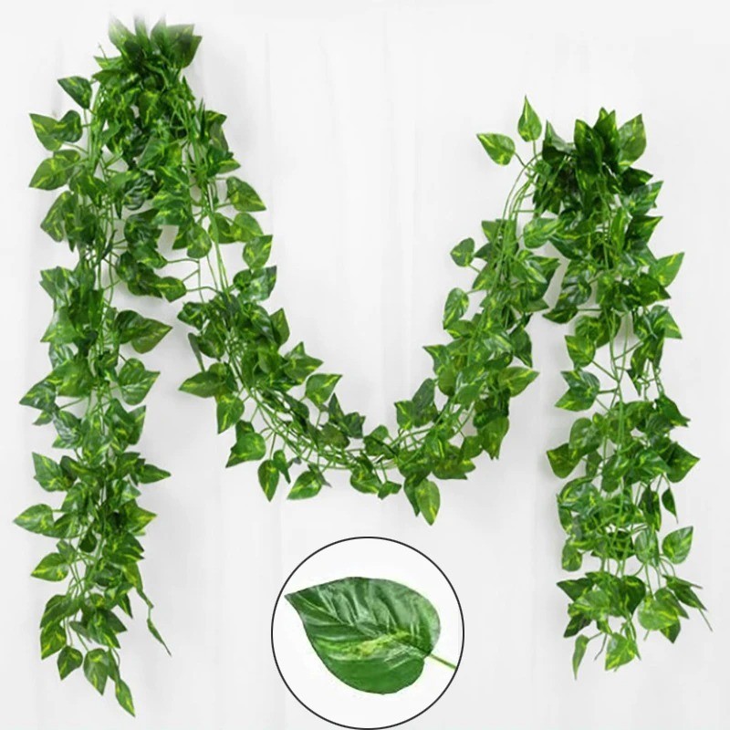 21M Artificial Green Leaves Ivy Vine Garland Creeper Rattan Fake Leaf Plants Han