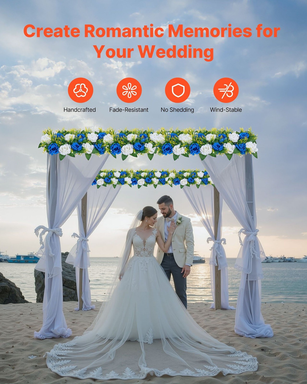 Natural Vivid Artificial Flower Balls 10PCS, 19.7×8.7in, Elegant Event Decor