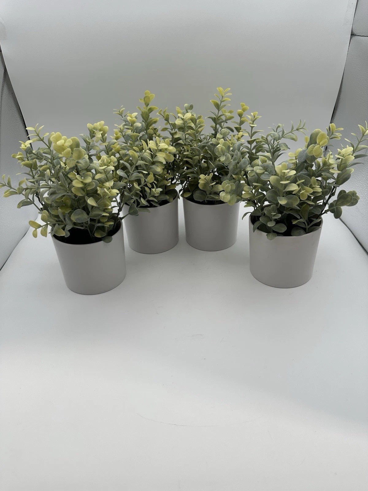 Threshold Potted Faux Boxwood Plant 4” NEW Mixed Green Leaves – Set Of 4