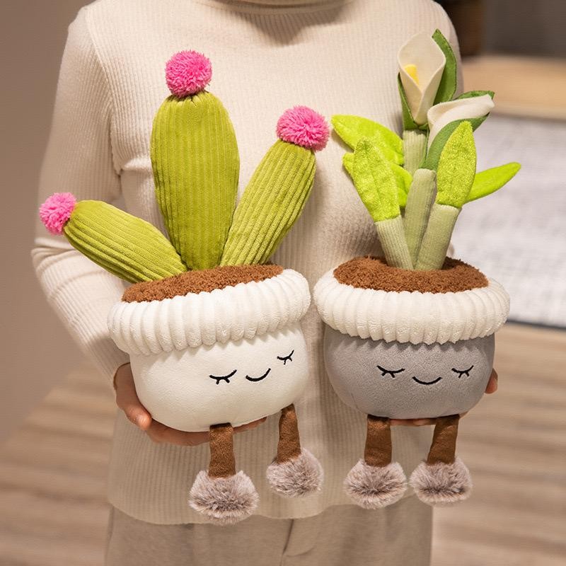 30cm Artificial Flower Plush Toy Green Plants Bloom Cactus Sunflower Cactus Soft