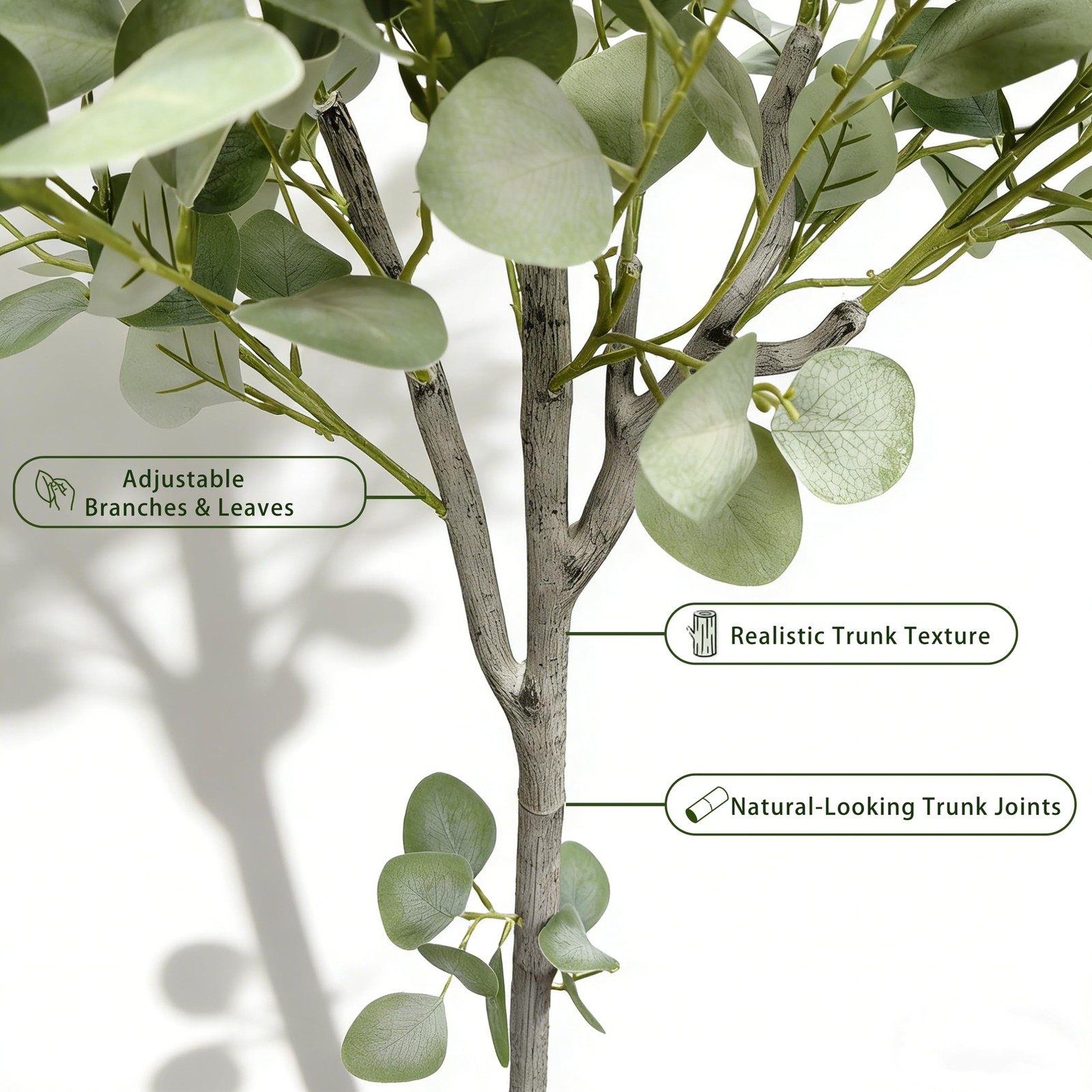 5FT Artificial Eucalyptus Tree, Lifelike Fake Floor Plant with Silver Dollar …