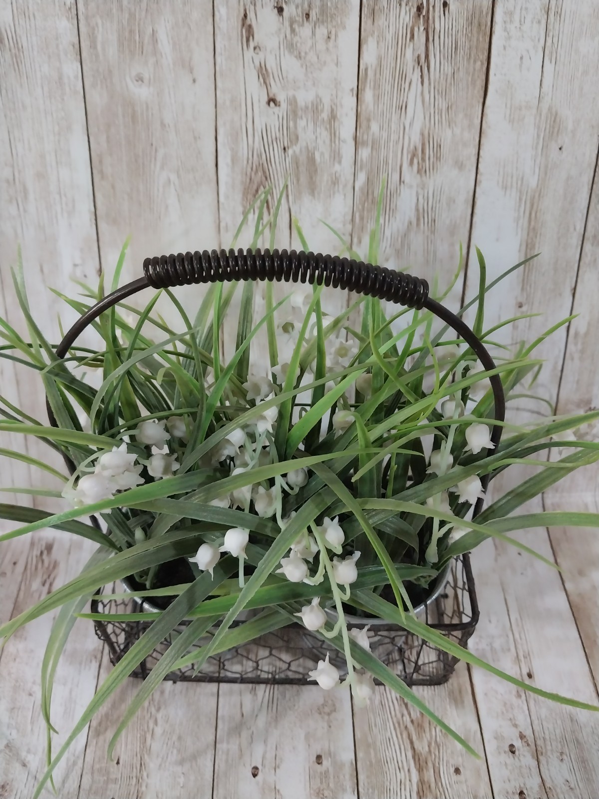 New! Faux Artificial Plant Wire Basket Pots Fake Greenery Home Decor Plants