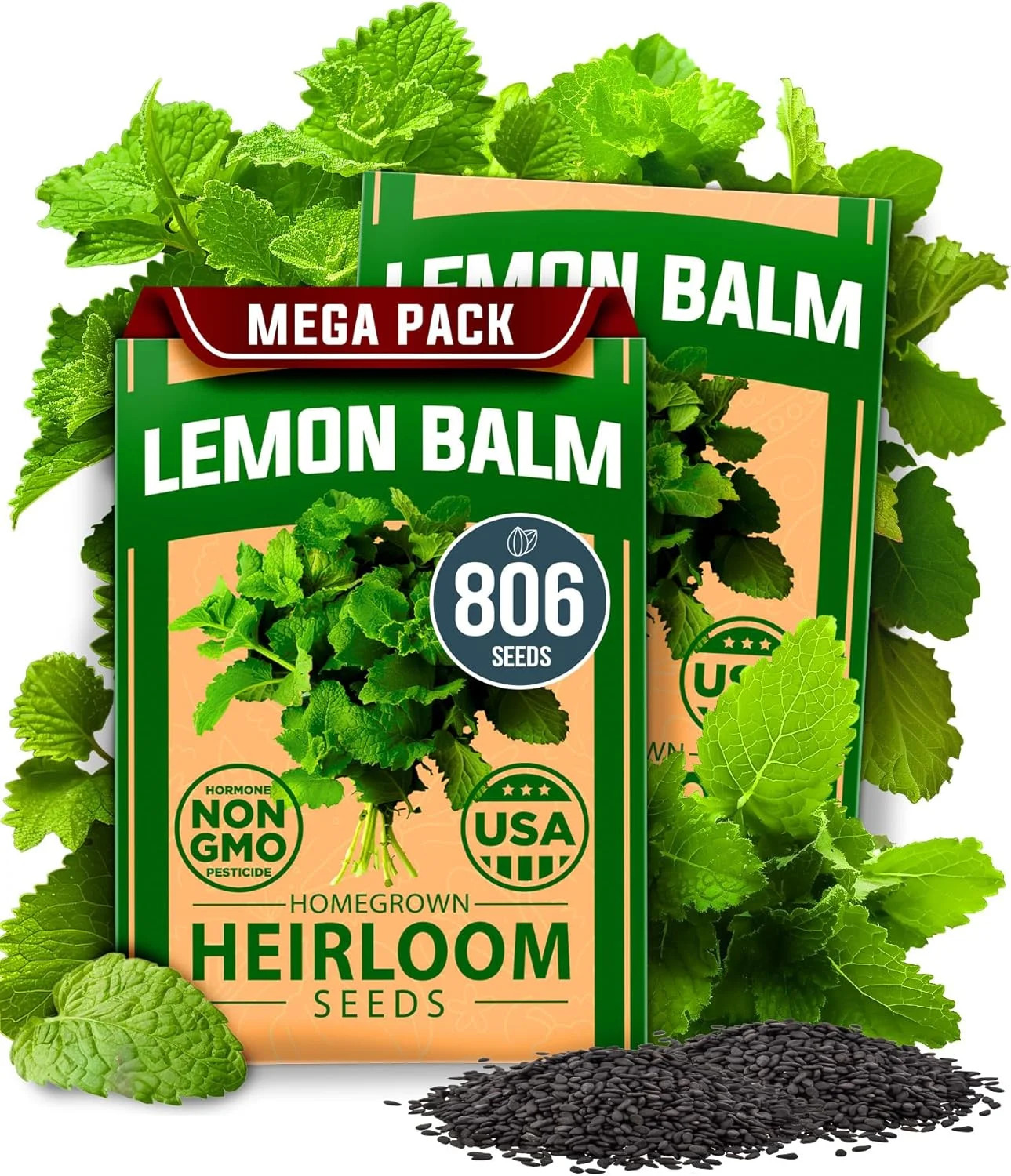 Lemon Balm Seeds- 806 Non GMO Heirloom Seeds for Planting – Melissa o
