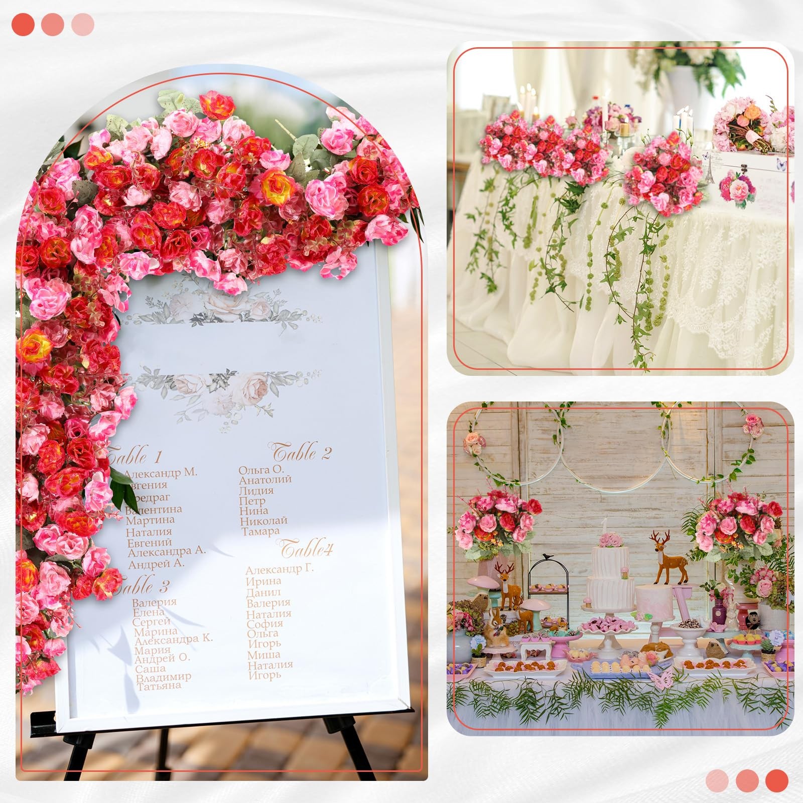 8 Pcs Rose Artificial Flowers Fake Flowers Bouquet 21 Heads Silk Faux Floral …