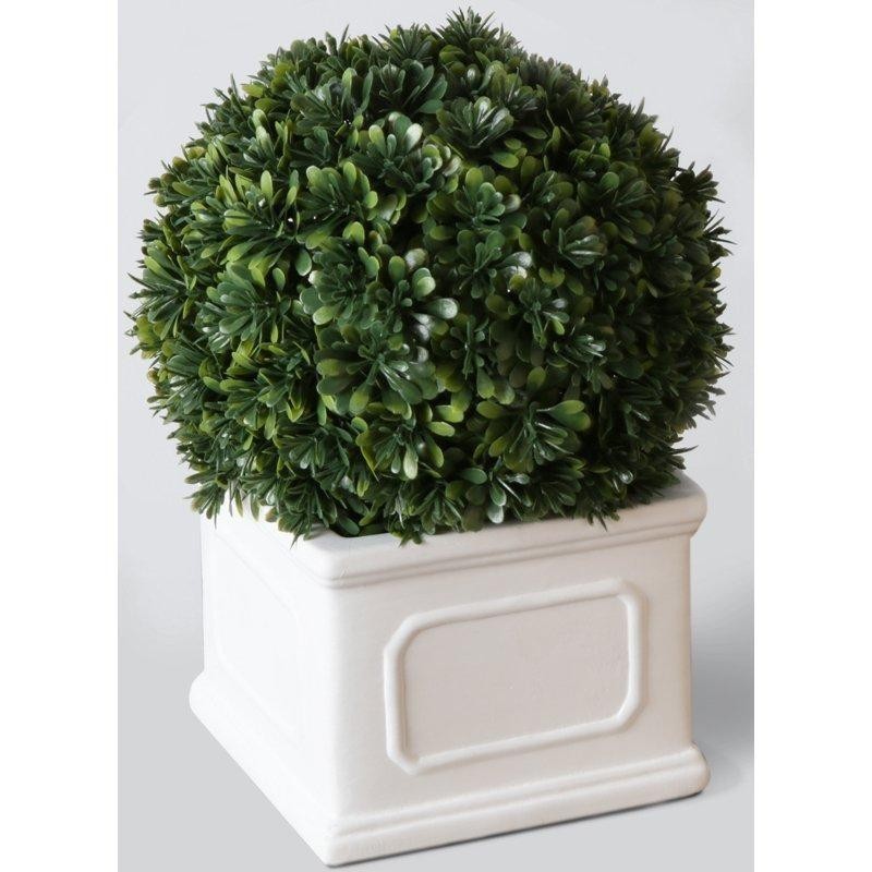 9″ Realistic Boxwood Plant in White Planter Modern/Farmhouse Decor Perfect Gift