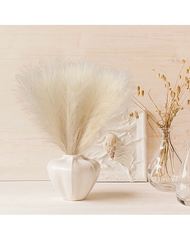 Grass Decor, Small Fake Pampas Grass Plants for Wedding Kitchen Yard Home Decor