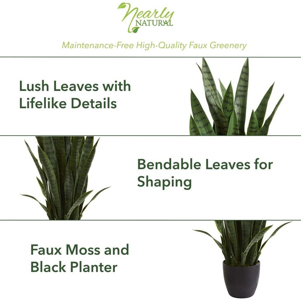 Nearly Natural Indoor 38 in. Sansevieria Artificial Plant