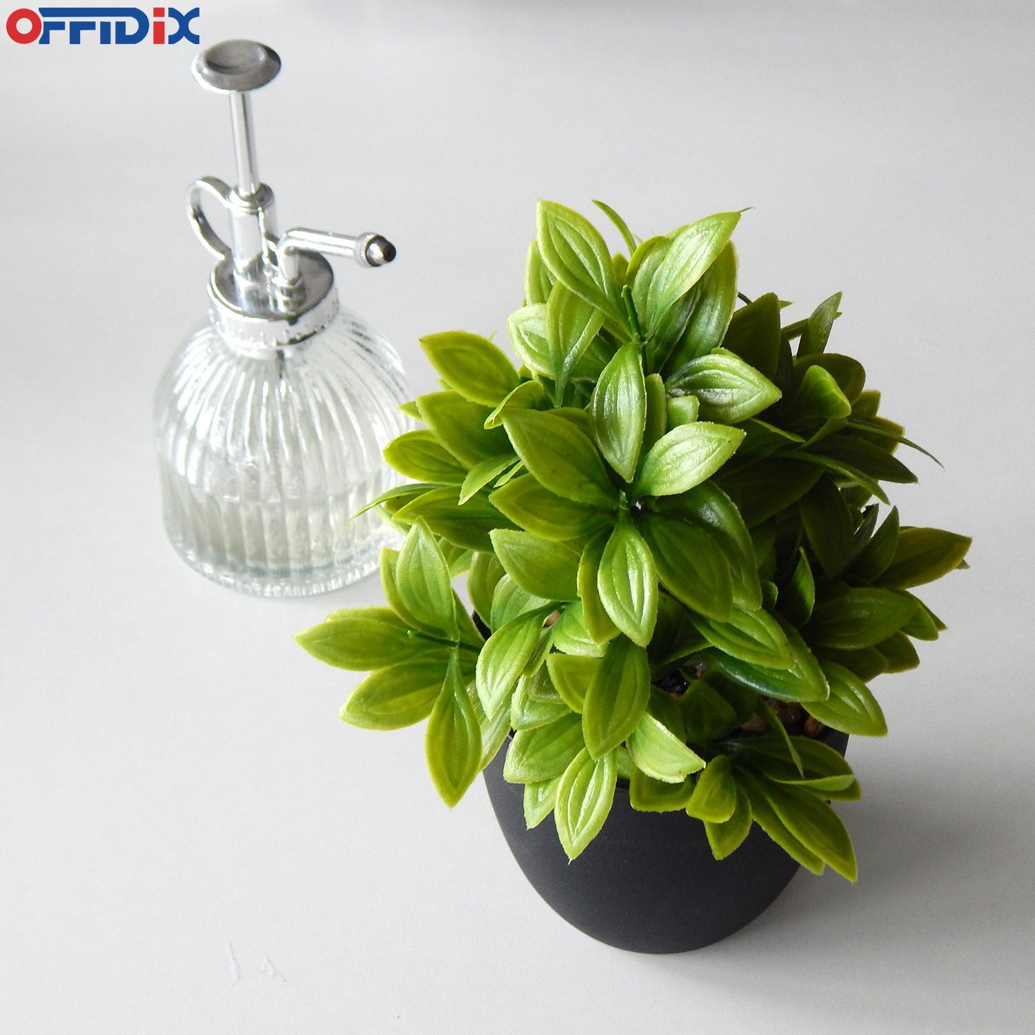 1 PC Artificial Eucalyptus Plants With Black Vase Potted Fake Light Green