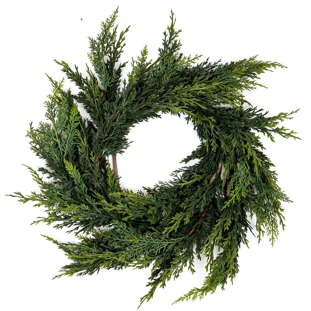 Christmas Cedar Garland,1Pcs 6ft Real Touch Cedar Pine Garland for Mantle Fir…