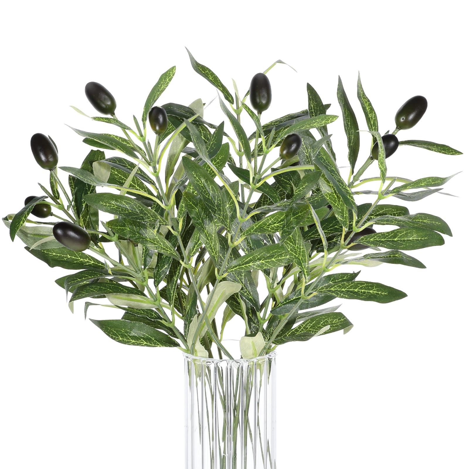 5 Pack Artificial Olive Tree Branches 11 Inch Faux Greenery Stems Decor