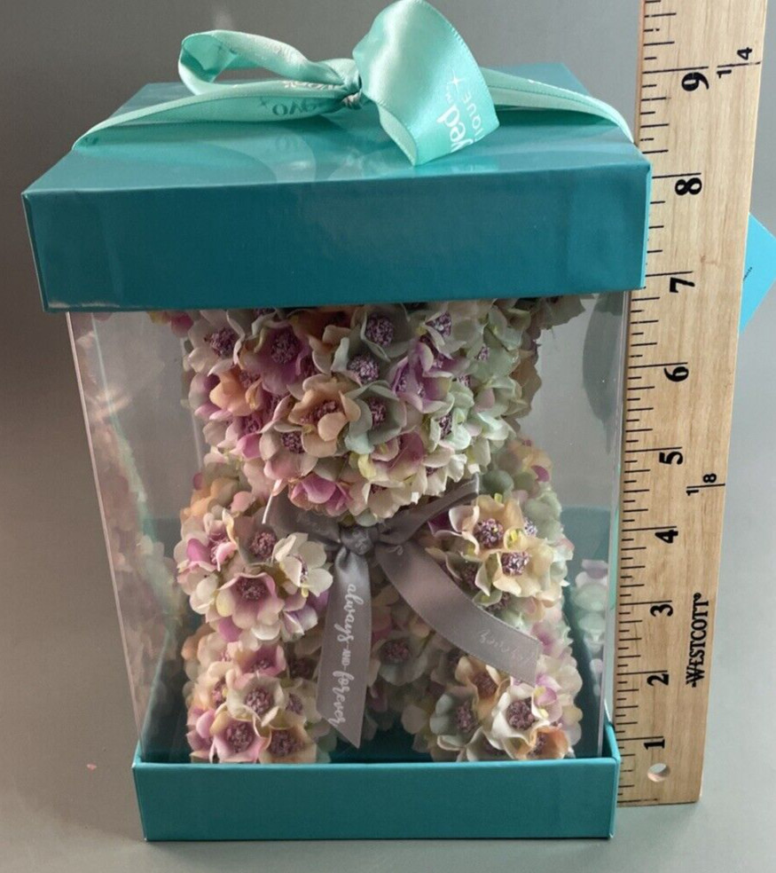 Overjoyed Boutique Artificial Silk Flower Pastel Multicolor Bear Boxed