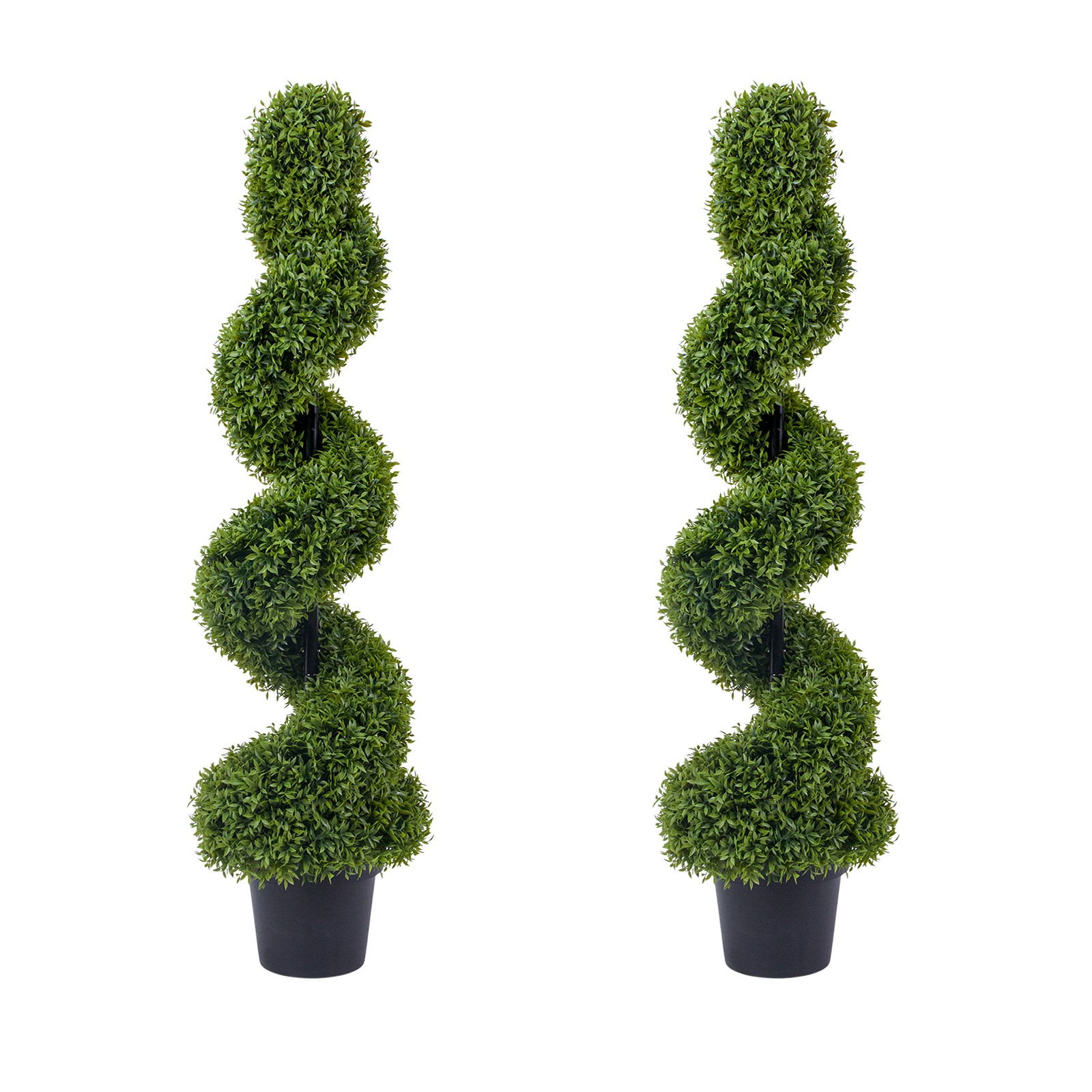 2pcs 120cm Artificial Topiary Tree Faux Spiral Topiary Tree Outdoor Fake Plant