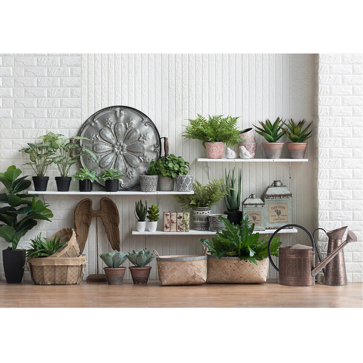A&B Home F2638 Potted Plush Cactus Green Floral Décor
