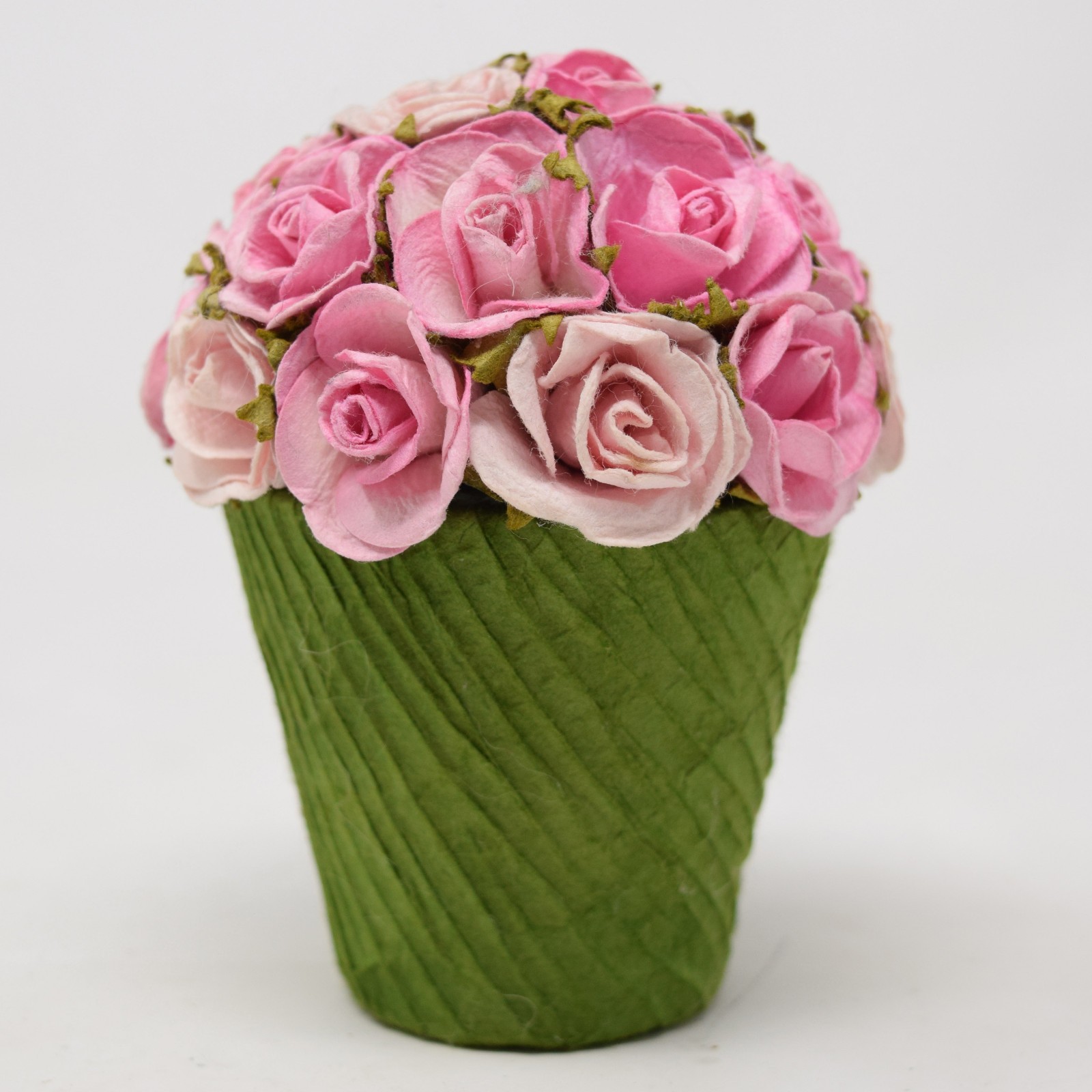 Rose Floral Cupcake Trinket Gift Box Flower Pot Fabric Cardboard Hidden Storage