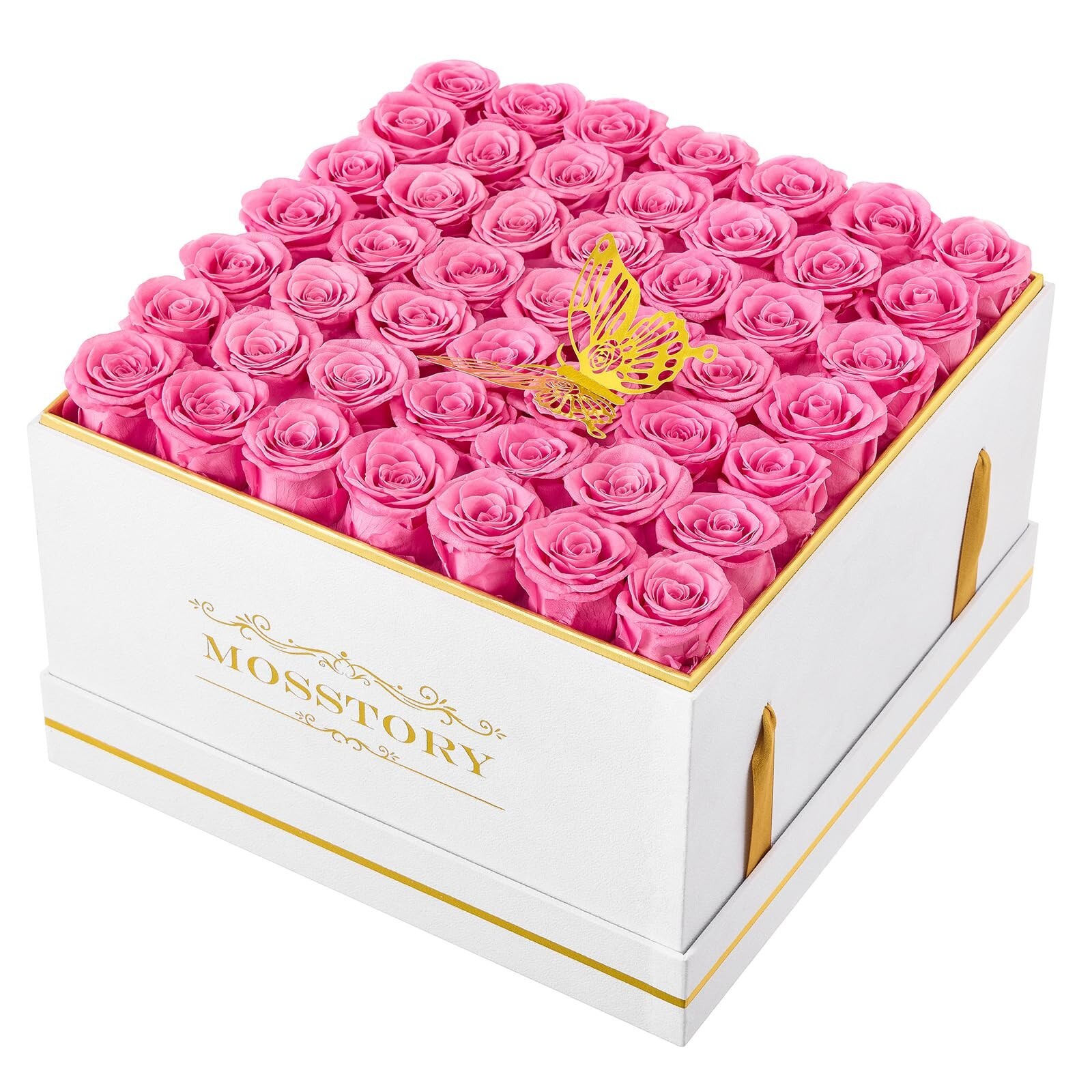 Forever Flowers 49-Piece Preserved Roses in a Box Gifts for Her Women Wife Mo…