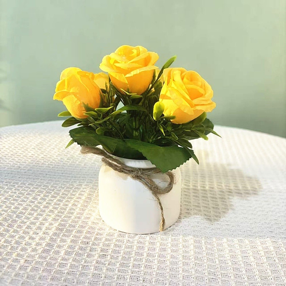 15cm Artificial Bonsai with Lifelike Petals for Indoor Table Decor