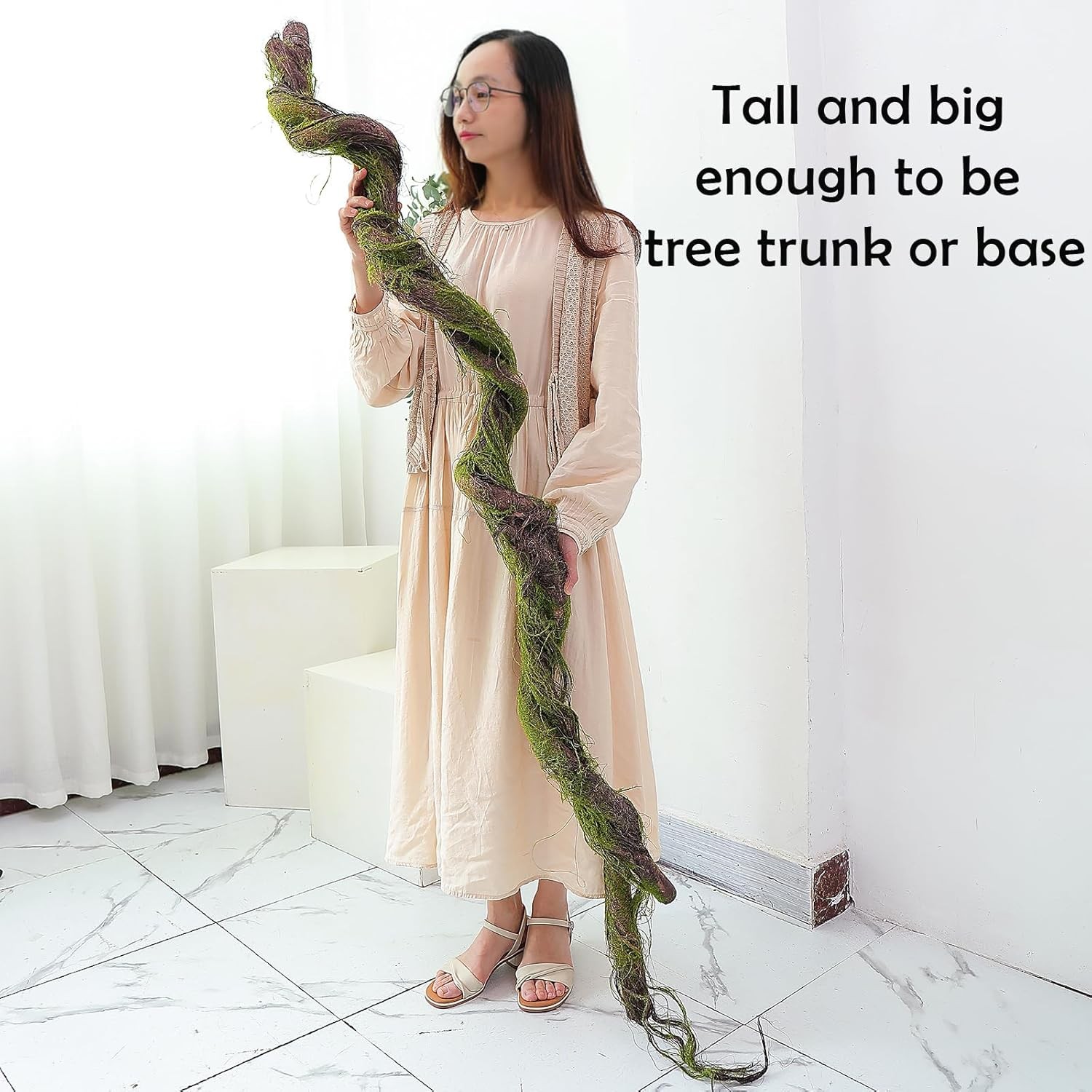 190cm/74.8inch Flax Silk Big Bendable Artificial Tree Trunk Fake Tree Twigs