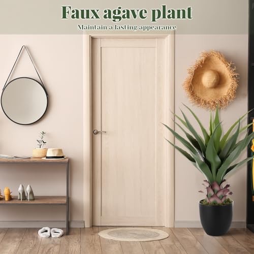 Pack Artificial Spiked Agave Plant.3 ft Faux Agave Plants, 2.23ft 2
