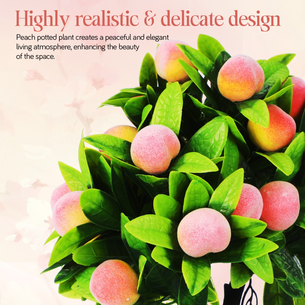 Artificial Bonsai: 25cm Simulation Peach Bonsai Tree – Artificial Potted Plant