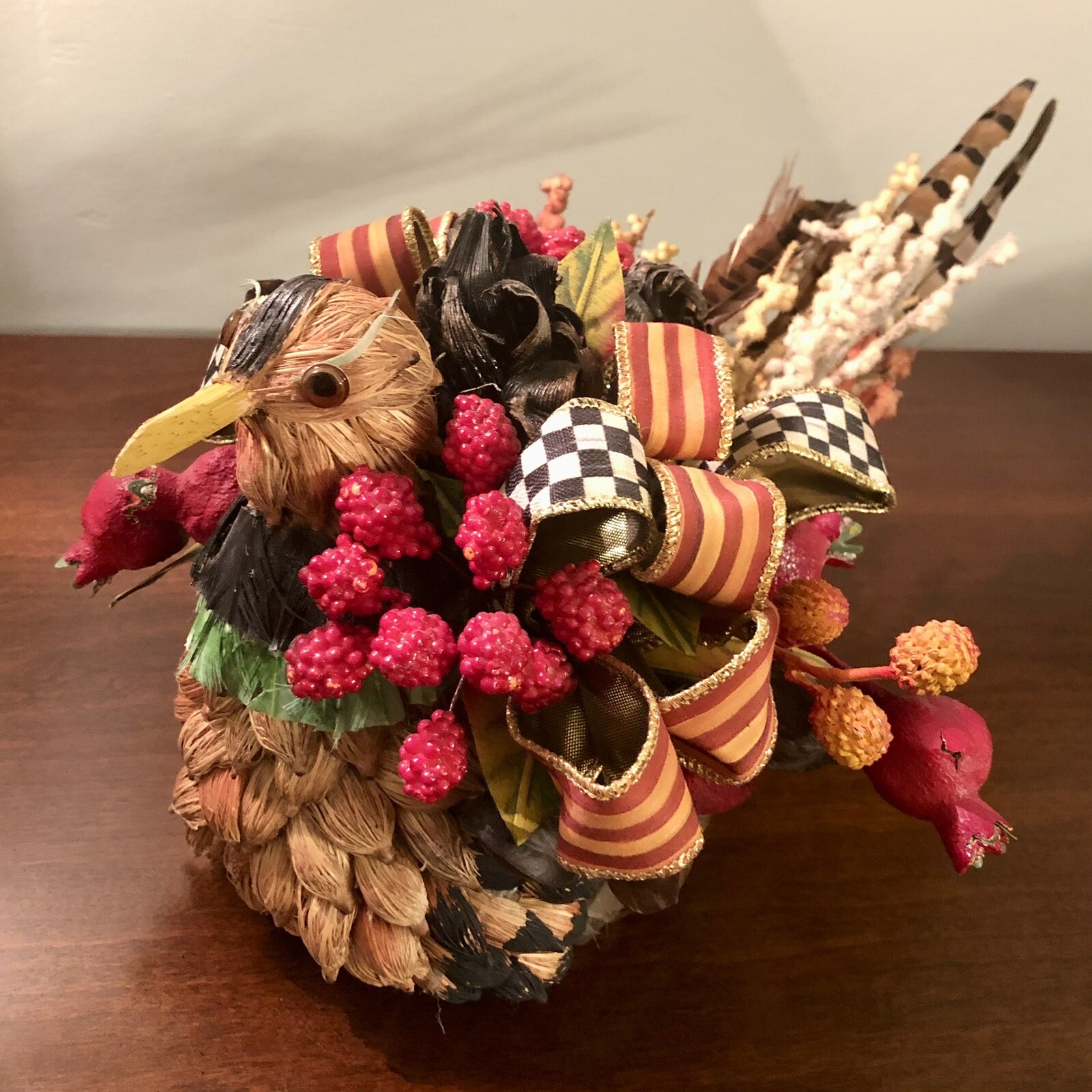 Mackenzie Childs-Bittersweet Pheasant-Centerpiece-Retired-Rare