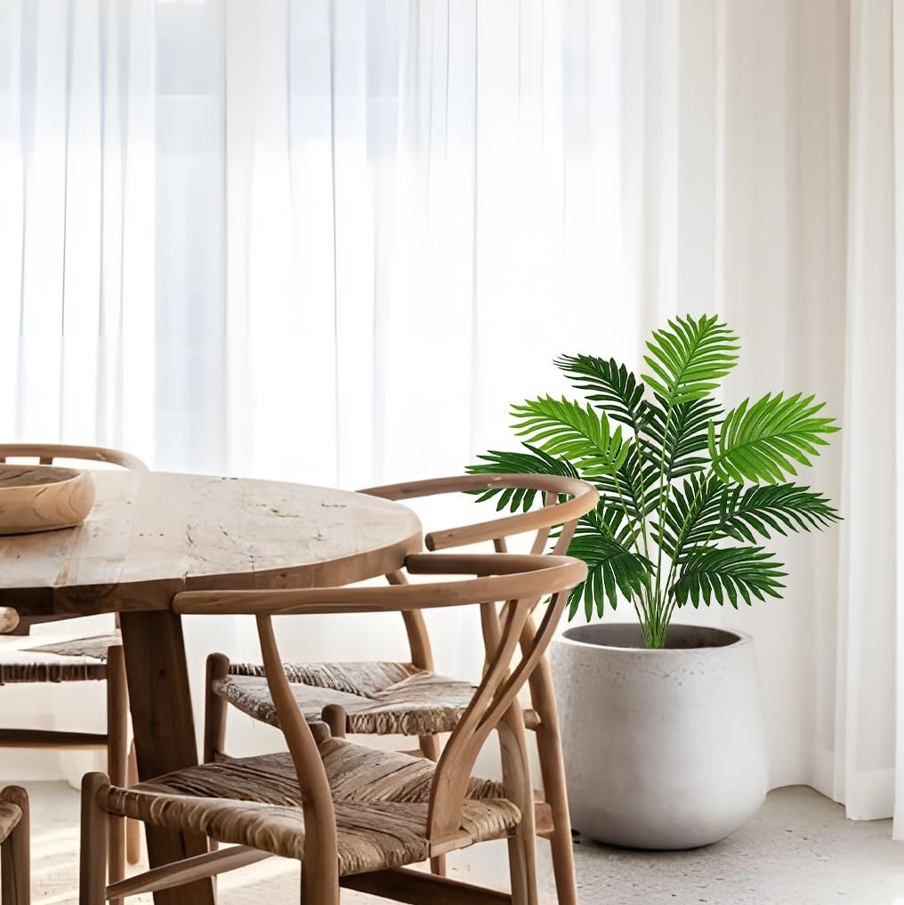 2PCS 30″ Artificial Areca Palm Plant – Large Faux Tropical Greenery for Home, Ga