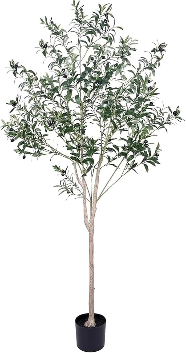 Artificial Olive Tree for Living Room Decor, 6FT Faux Silk Plant Artificial Tree