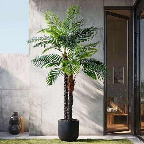 6.2FT Artificial Phoenix Palm Tree Artificial 6ft 2in Triple Phoenix Palm Tree