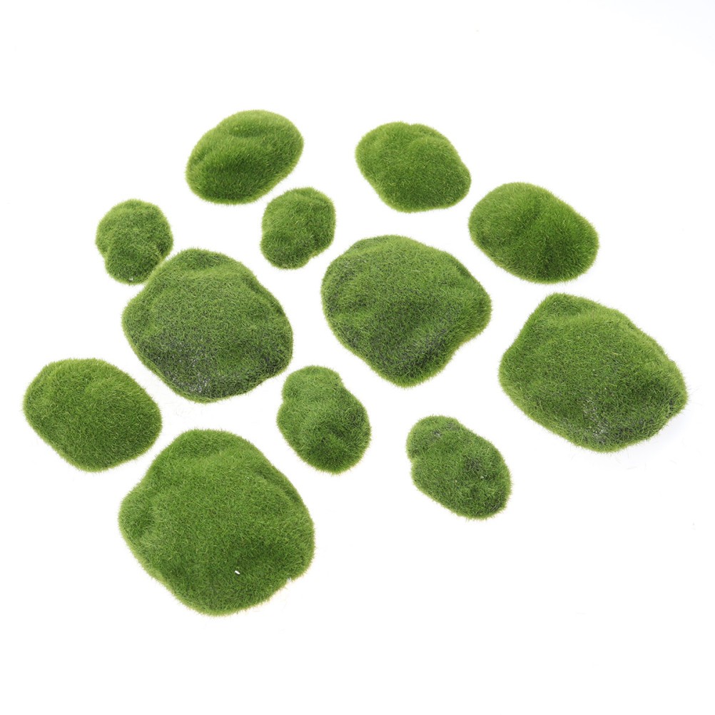 Green Simulation Moss Rocks Fake Plants for Class Projects and Event Decorations