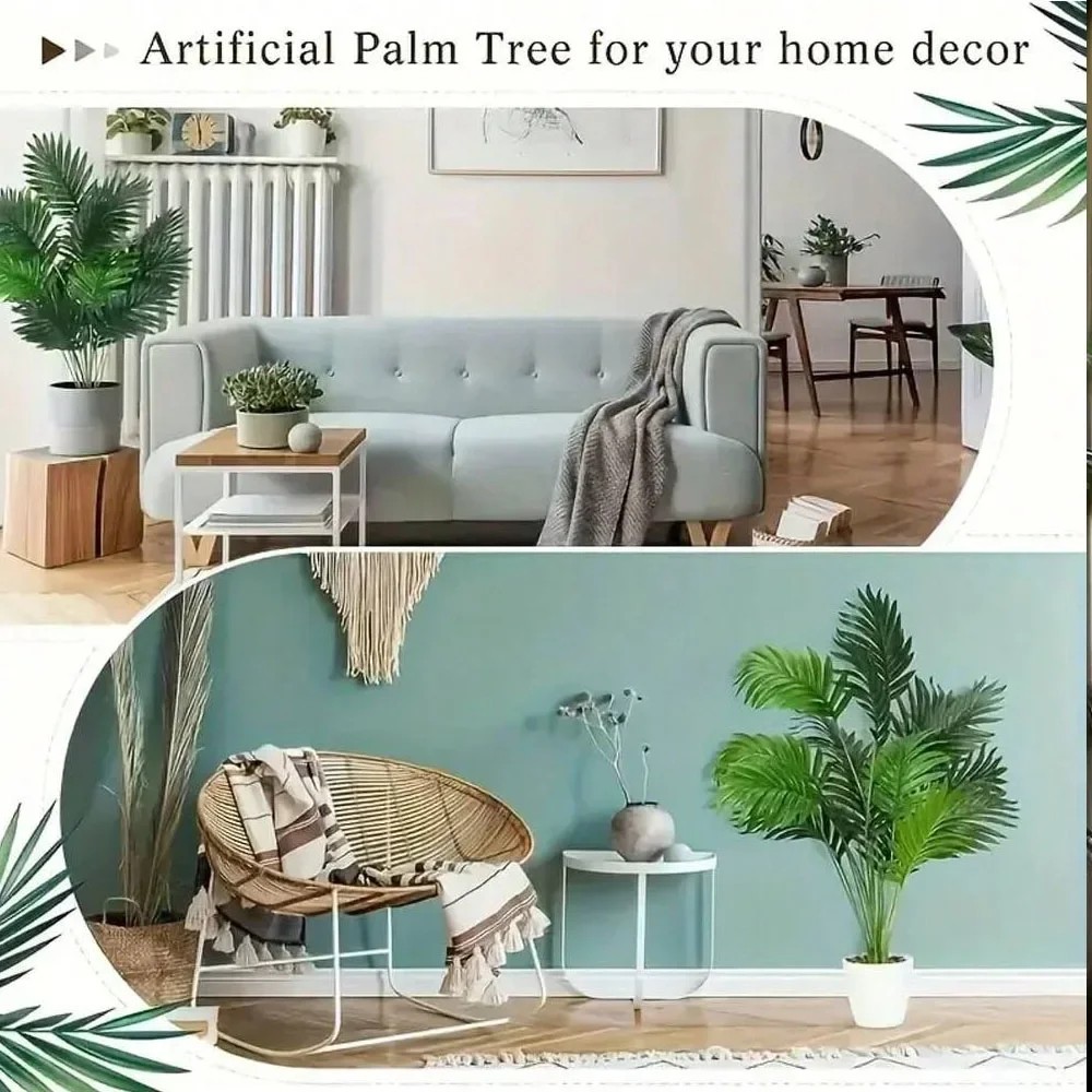 36 Leaves Areca Palm Artificial Plant Large Realistic Indoor Outdoor Decor