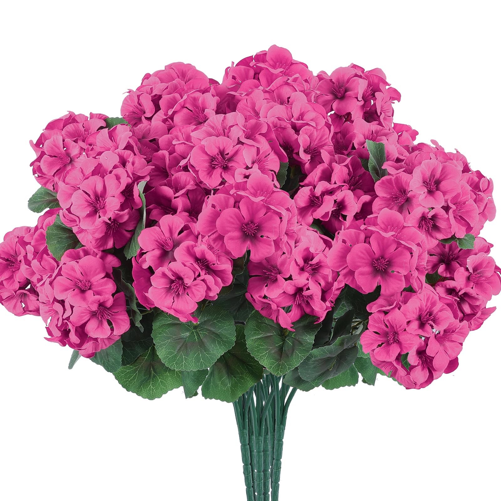 Best Hananona 12 Pcs Artificial Geranium Flowers for Outdoors Silk Outdoor UV