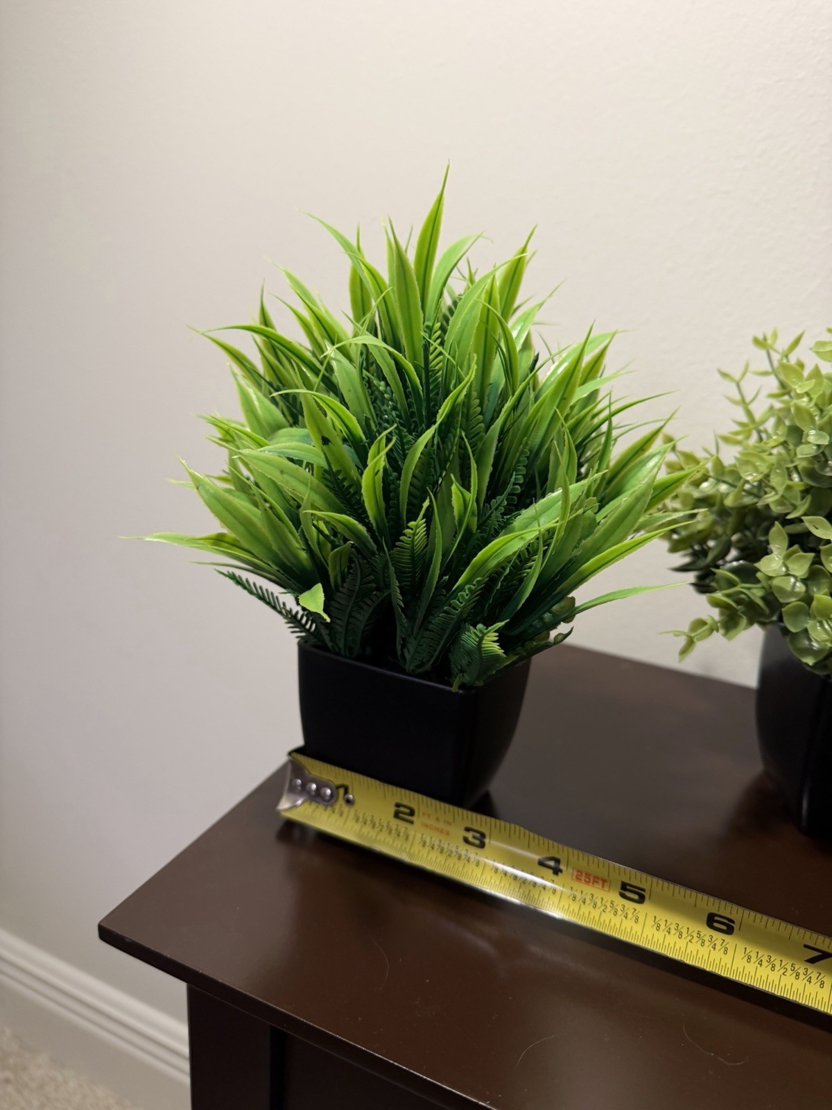 4 Pack Plants Small Faux Artificial Plastic Pots Indoor 3 Black 1 White Pot